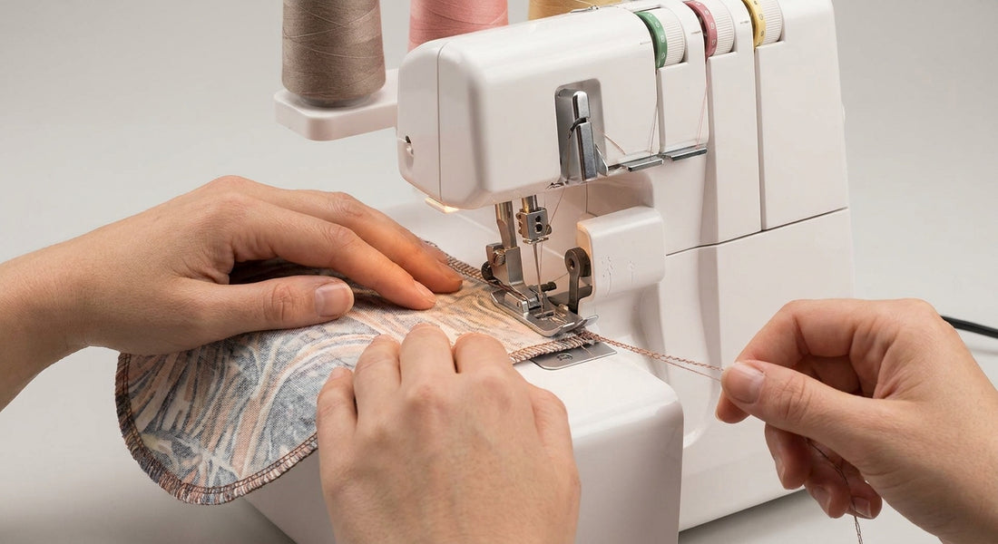 Ecken und Rundungen versäubern: die Overlock sauber führen