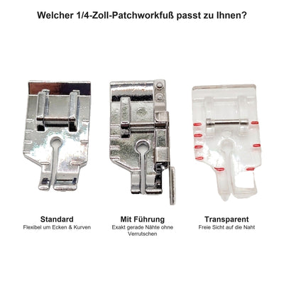 Patchworkfuß / Quiltfuß 1/4 Zoll mit Führung für Elna 3005