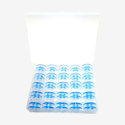 25 Kunststoffspulen mit Spulenbox für Pfaff hobby 301