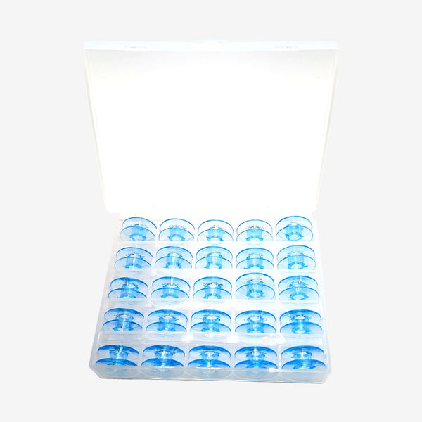 25 Kunststoffspulen mit Spulenbox für Pfaff quilt expression 2044
